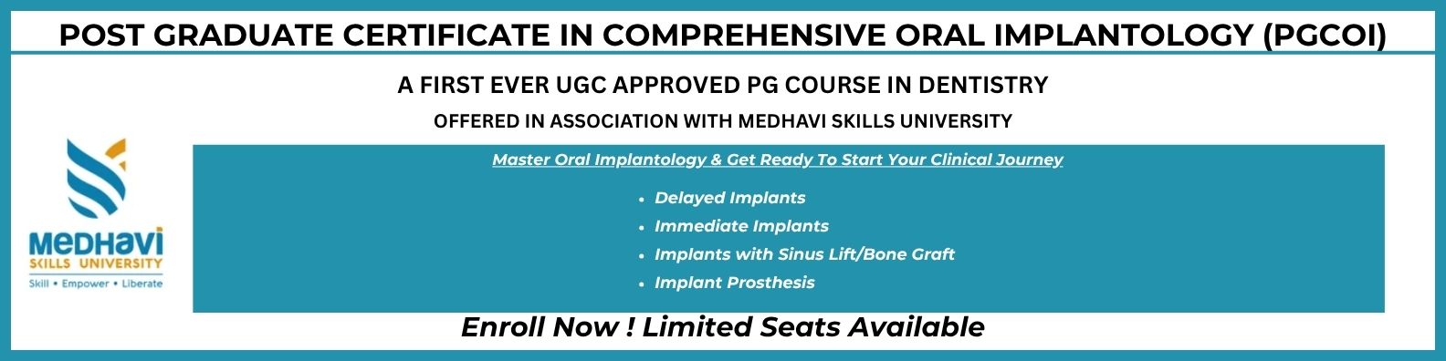 PG Certificate in Oral Implantology - ClinMasters